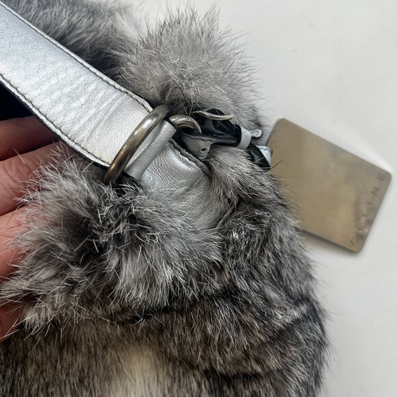 Rare Céline Rabbit Fur Shoulder Bag with tag, Holiday perfection 🎄 - Picture 5 of 8